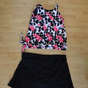 Pink, Black, White Tankini - XXXL - New